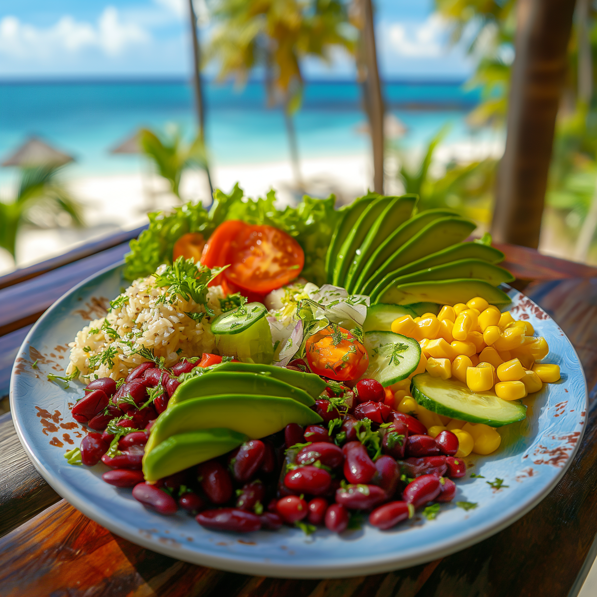 Salade fraîcheur aux haricots rosés